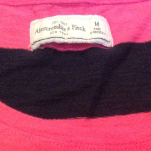 SOLD-2-Abercrombie & Fitch Med S/S Striped Tops - Picture 8 of 8